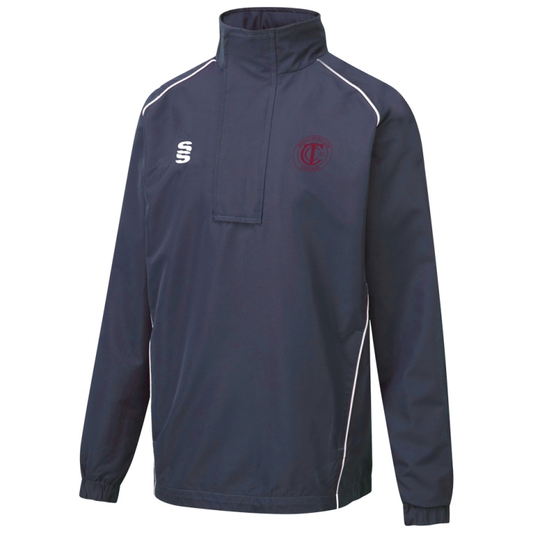 Dual Curve 1/4 Zip Rain Jacket : Navy